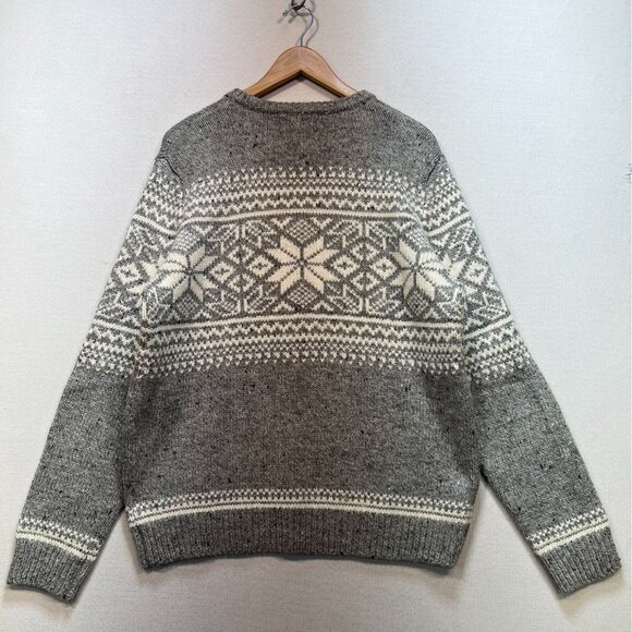 Tu Premium Clothing Mens Norwegian Pullover Sweater Large Gray Nordic Classic - Picture 9 of 11